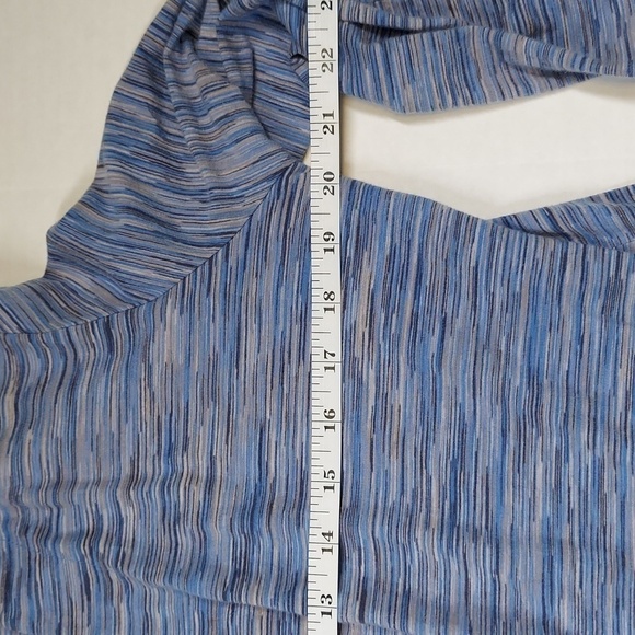 J. Jill Blue Gray Marled Open Cardigan Wrap Roll Sleeve Size L - Picture 5 of 6